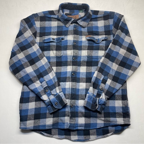 Orvis Other - Orvis Men’s Flannel Shirt Jacket Shacket Blue Gray Button Up Lumberjack  Size L